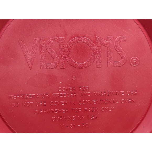 Vtg 1991 Pyrex Vision Cranberry Coning Cookware 1-Qt/L Round Casserole With Lids - Picture 16 of 16